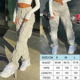 Lizakosht  Vintage Cargo Pants Baggy Jeans Women Casual High Waist Streetwear Pockets Straight Wide Leg Trousers Denim Overalls